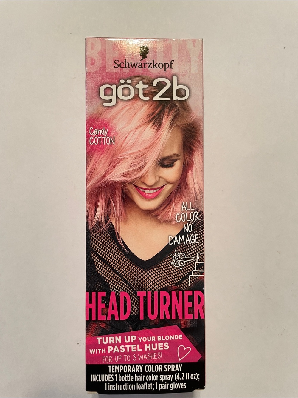 göt2b Head Turner Temporary Hair Color Spray - Candy Cotton Pink Pastel